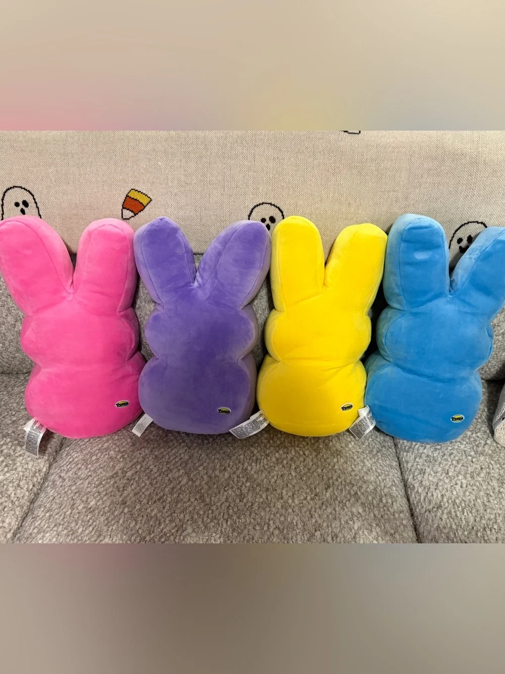Peeps Bunny Plush Pillow Set (4) Large Easter Peep Decor Decorations